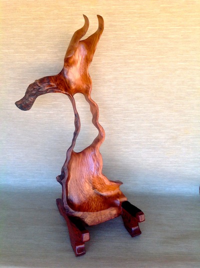 Malaguena Guitar Stand carved by Guy Breay