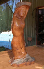 "Kutubu Kekeni" Nude female Carved from Budgeroo by Guy Breay
