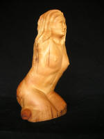 "Roseberry" Nude female sculpture carved from Huon Pine by Guy Breay